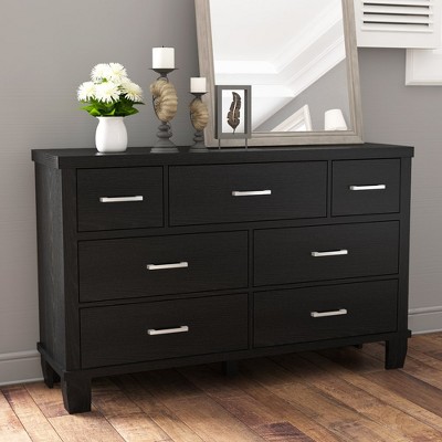 Whizmax 7 Drawer Dresser with Metal Handels, Wood Double Dresser, Storage Chest Organizers for Living Room, Hallway, Entryway