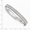 Black Bow Jewelry 8mm Sterling Silver Glitter Inlay Hinged Bangle Bracelet - 2 of 3