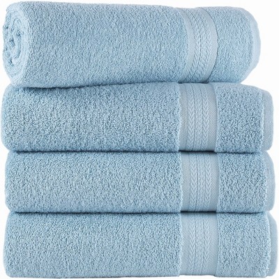 REGAL RUBY 4 Pack Bath Towels Quick-Dry High Absorbent 100% Turkish Cotton Towel for Bathroom, Guests, Pool, Gym, Camp, Travel, College Dorm, Shower