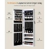 LED Mirror Jewelry Cabinet with Storage, Wall or Door Mounted Full-Length Mirror Organizer, Textured White - 3 of 4