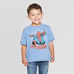 Toddler Boys' Disney Spider-Man Short Sleeve T-Shirt - Heather Blue