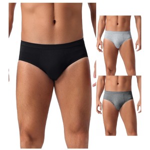 INSPIRE CHIC Men's 3 Pack Underwear Elastic Waist Soft Comfortable Briefs - 1 of 4