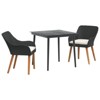 vidaXL 3 Piece Garden Dining Set Black Poly Rattan - 2 of 4