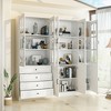 FUFU&GAGA 78.7"W Multifunctional Tempered Glass Cabinet Modular Storage Cabinet Closet Bookshelf - 2 of 4