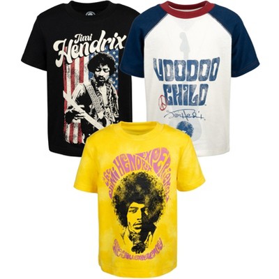 Jimi Hendrix 3 Pack Graphic T-Shirts Little Kid to Big Kid