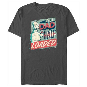 Men's The Simpsons Father's Day Homer Simpson All Dad Half Loaded T-Shirt - 1 of 4