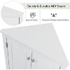 Triangular Corner Cabinet with Adjustable Shelves and Doors, Space-Saving Wooden Storage Unit for Bathroom, Kitchen, Living Room, Grey - 4 of 4