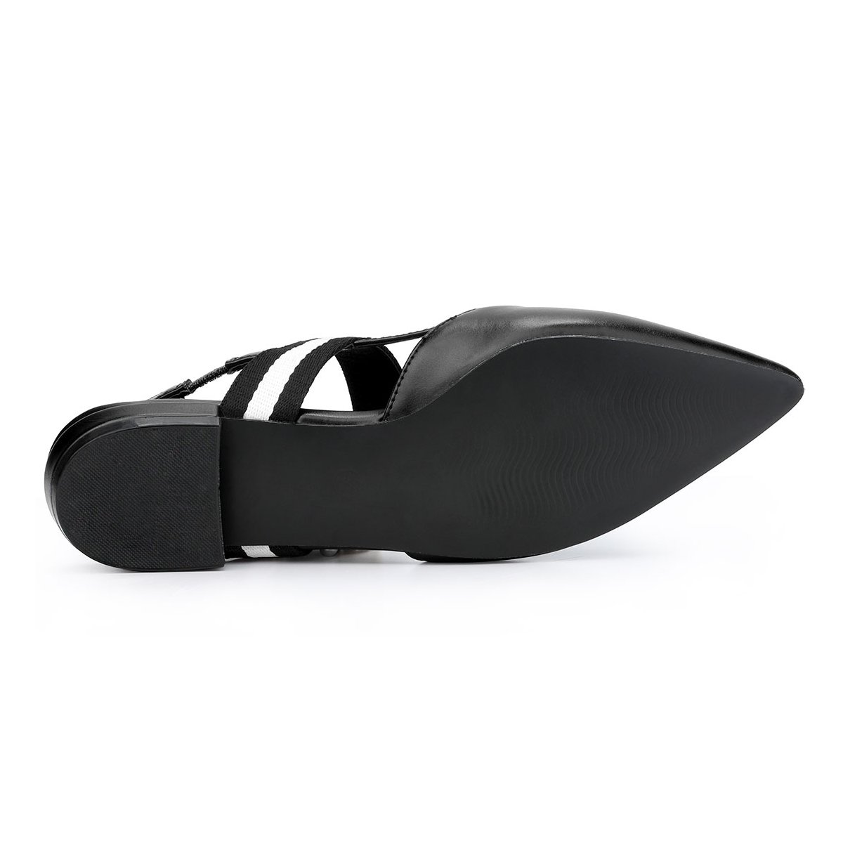 Женские сабо Allegra K Women's Pointed Toe Slingback Flat Mules Black 7.5 — фото 6