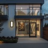 YANSUN 30W Integrated LED Outdoor Wall Lantern with Warm White 3000K Light, Black Finish, Weather-Resistant, 16.54 In. Height - 2 of 4