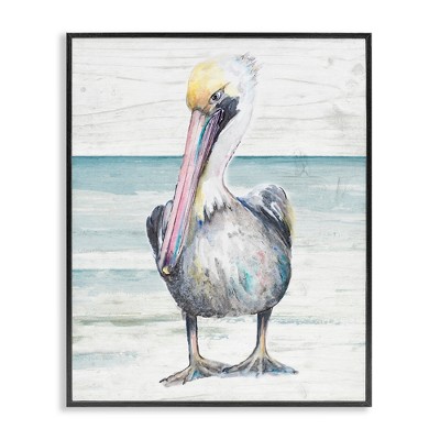 Stupell Industries Pelican Bird Standing on Beach, 16" x 20"