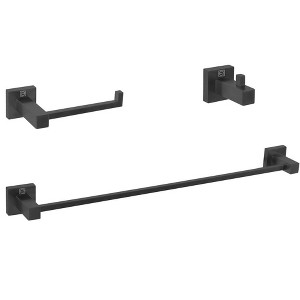 Elegant Lighting Isla 3-Piece Bathroom Hardware Set in Matte Black - 1 of 4