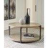 Signature Design by Ashley Dyonton Round Coffee Table with Wheels, Light Grayish Brown - 2 of 4