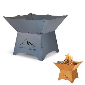 Aoodor 24 Inch Rustic Outdoor  Fire Pit, Rust Patina Finish, Detachable Corten Steel Fire Bowl with Rust Patina Finish for Wood Burning, Camping - 1 of 4