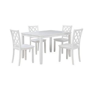 New Classic Furniture,Trellis 5 Pc Dining Set, Table & 4 Chairs -  White - 1 of 4