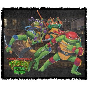 Teenage Mutant Ninja Turtles: Mutant Mayhem Nightly Rooftop Escapade Blanket 50"x60" Woven Tapestry - 1 of 4