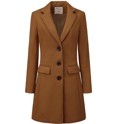 INSPIRE CHIC Women's Notched Lapel Single Breasted Outwear Fall coat