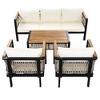 Sapphtopaz Patio Furniture Set Outdoor Rope Loveseat Patio Chairs with Cushions Rectangle Coffee Table for Garden, Backyard, Outdoor - 3 of 4