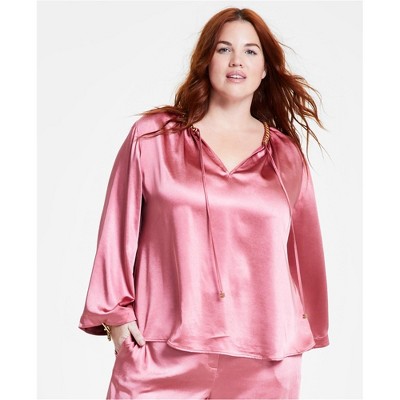 Michael Kors Womens Chain-Neck Pullover Blouse