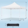 Coucheta 10x10 Commercial Pop Up Canopy Tent - PU Coated Waterproof Fabric, Heavy Duty All-Season Shelter with Roller Bag for Events/Camping - 3 of 4