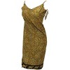 LA LEELA Women's Summer Wrap Cover Ups Spaghetti strap Dress L-XL Brown Animal Print - 3 of 3