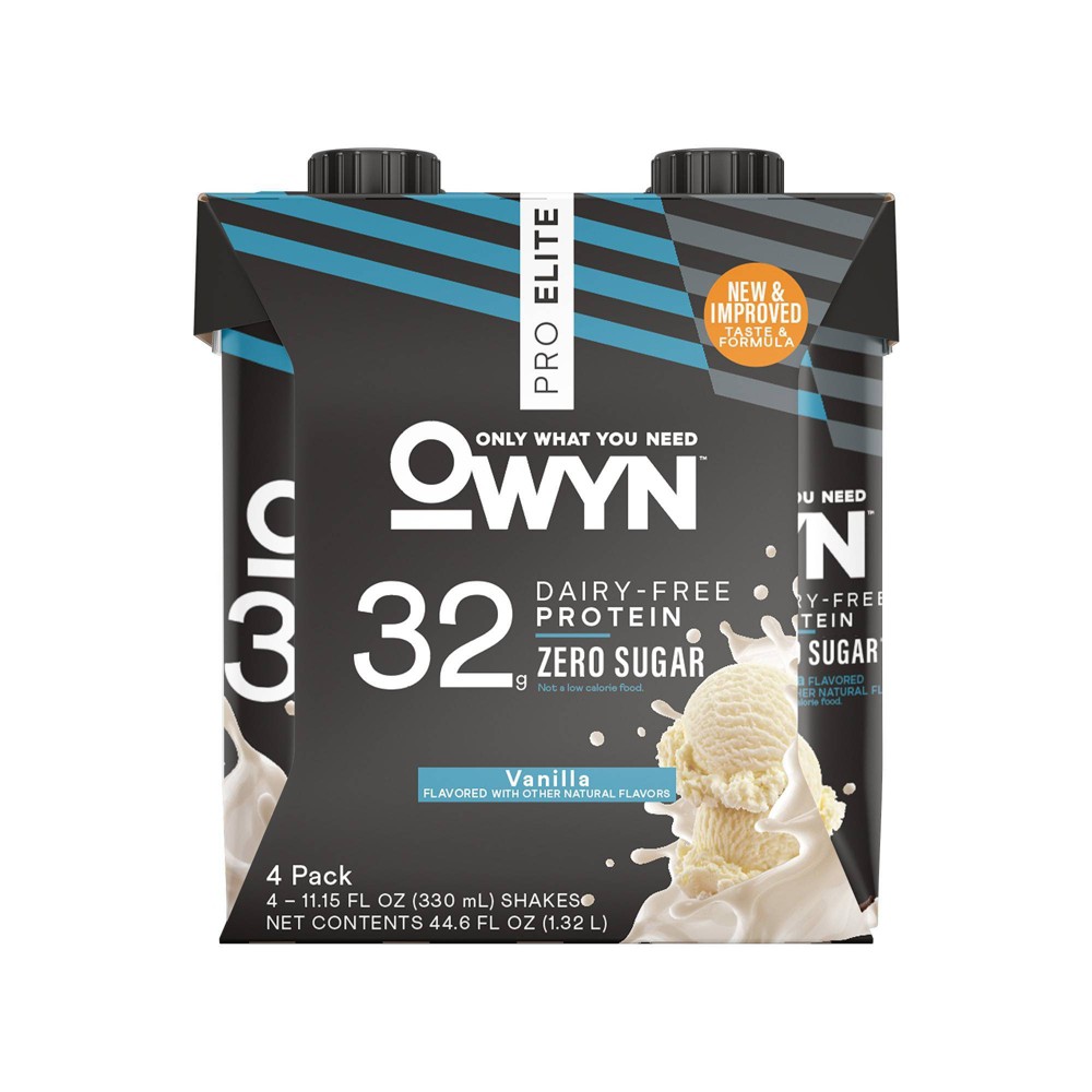 OWYN Plant Based 32g Pro Elite Protein ShakeTop 9 Allergen-Friendly - Vanilla - 11.15 fl oz/4pk