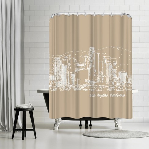 Americanflat 71 X 74 Shower Curtain, Cleveland Ohio Skyline By