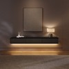 POVISON 79" Black Floating TV Console with LED Lights, Modern Wall-Mounted Media Console with Storage, LED TV Stand, Perfect for 75-inch TVs - 2 of 4