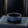 Jewelry Avalanche Black IP Double Row Eternity Blue CZ Pipe Cut Tungsten Carbide Wedding Band, Comfort-fit, 8mm - 3 of 4