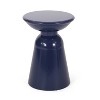 Pelon Outdoor Round Iron Side Table Navy - Christopher Knight Home: Modern Patio Furniture, No Assembly Required - image 4 of 4