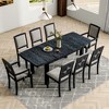 9-Piece Dining Set with Extendable Table, 6 Upholstered Armless Chairs and 2 Padded Arm Chairs - 2 of 4