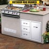 Outdoor Kitchen Drawer Combo - 28" Stainless Steel 304 BBQ Island Storage with Paper Towel Rack, Double Drawers & Side Door - 3 of 4