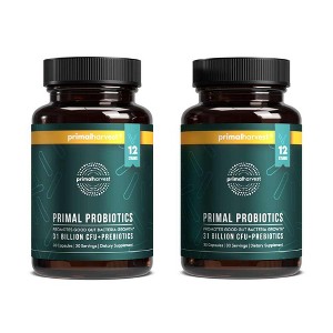 Primal Harvest Probiotics for Women & Men Daily Probiotic Supplement with 12 Strains for Gut & Digestive Health 2 Pack - 1 of 4