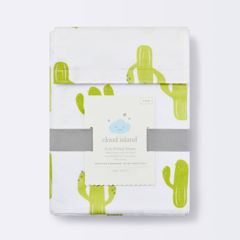 Fitted Crib Sheet Cactus - Cloud Island&#8482; - White, 6 of 7