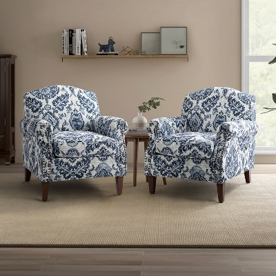Set of 2 Giampiero Living Room Comfty Armchair with Nailhead Trims | ARTFUL LIVING DESIGN