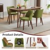 Set of 2 Modern Dining Chairs, Linen Upholstered, Wood Legs - 3 of 4