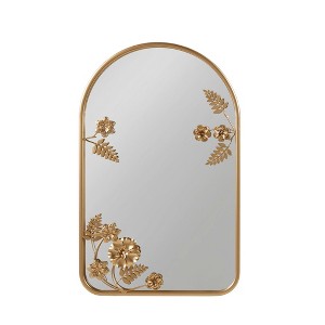Yinvani 25.75"H Arched Metal Floral Wall Mirror - 1 of 4