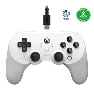 8BitDo Pro 2 Wired Controller for Xbox - Hall edition/ White + Game Pass Code - 1 of 4