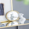 SEVOBAL Bathroom Vanity Mirrors Stylish Gold Framed Round Mirror with Magnifying Convex Surface Shatter-Resistant, Gold, 10.4"*1.2"*10.4" - 3 of 4
