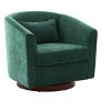 CAVINAS Mid-Century Modern Swivel Accent Chair,360° Barrel  Armchair with Plush Chenille Upholstery and Wooden Base for Living Room,Bedroom - 2 of 4