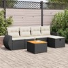 vidaXL Garden Sofa Set Black PE rattan 6-piece set Adjustable Feet - 2 of 4