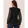 Seta T Women's Lace V Neck Long Sleeve Simple Casual Fall Winter Fashion T-Shirt - 4 of 4