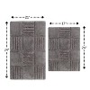 Knightsbridge Chakker Board 220 GSF Non Skid Back Bath Rug Set - 2- Piece - 17x24 and 21x34", Silver - 2 of 2
