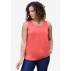 Roaman's Women's Plus Size Scalloped Cardigan And Tank Set - 3 of 4
