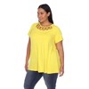 Plus Size Crisscross Neck Short Sleeve Top - White Mark - 2 of 4