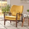 Mid-Century Fabric Club Chair,26.25" Upholstered Accent Chair with Wood Frame and Pillow for Living Room-Baofuwish - 2 of 4