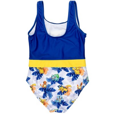 Pokemon Pikachu Little Girls One Piece Bathing Suit Blue 7-8 — фото 2