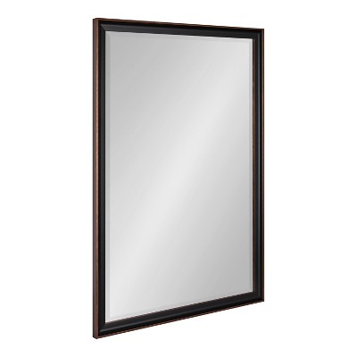 Kate and Laurel Havana Plastic Rectangle Mirror, 27x39, Black