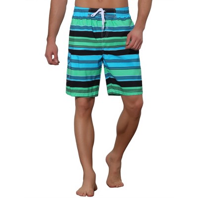 Lars Amadeus Men's Drawstring Stripes Color Block Beach Board Shorts 2 Packs Green 30 — фото 5
