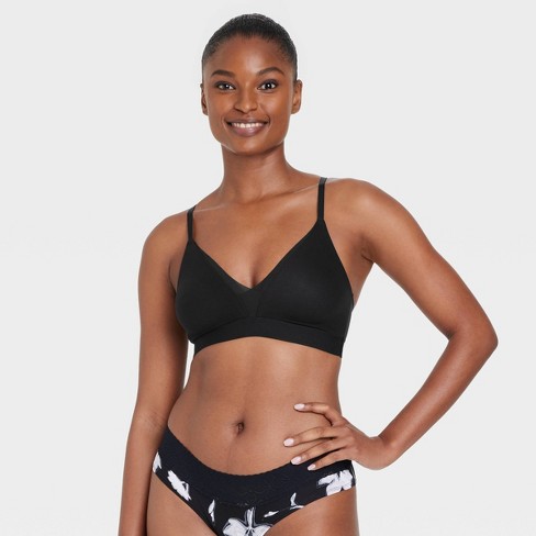 Women's So Soft Unlined Triangle Bralette - Auden™ Black Xs : Target