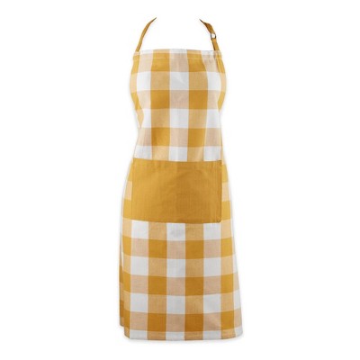 Cotton Buffalo Check Apron Gold - Design Imports